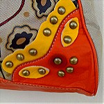  Vintage Prada Papaya Canvas Canapa Stampata τσάντα