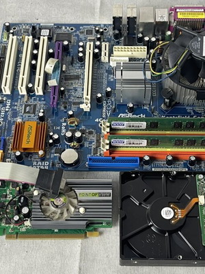 Retro PC Hardware Lot ASRock 4Core1333-eSATA2 Intel CPU 2GB DDR2 250GB SATA HDD GeForce 8400GS used