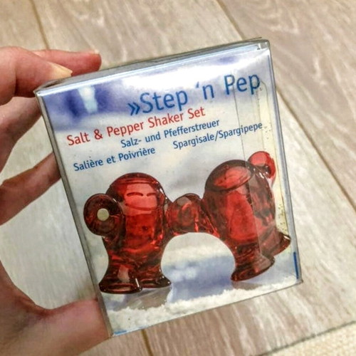 Step 'n Pep Salt and Pepper Shaker Set by Koziol Germany new