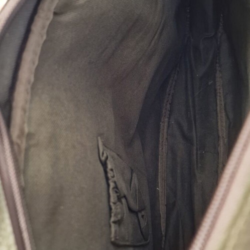 Messenger bag like new, khaki embossed faux leather