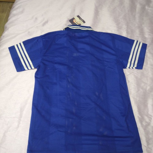 Adidas retro sports shirt, blue and white, size M