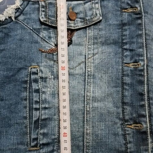 Reserved denim sleeveless vest like new with fur lining
