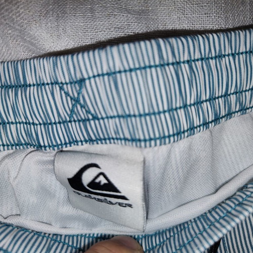 Quiksilver men's swim shorts XXL, blue and white stripes
