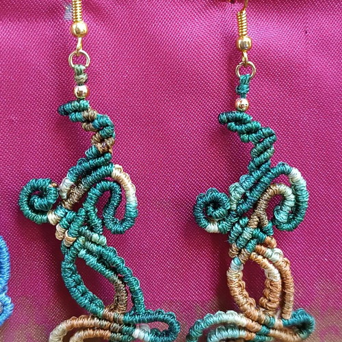Handmade macrame earrings new