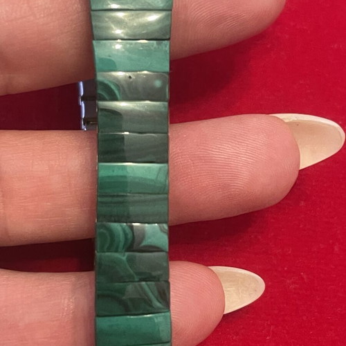 Gemtime women's watch with malachite vintage used, elastic band