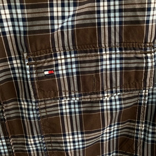 Tommy Hilfiger Medium short-sleeve checked brown shirt like new