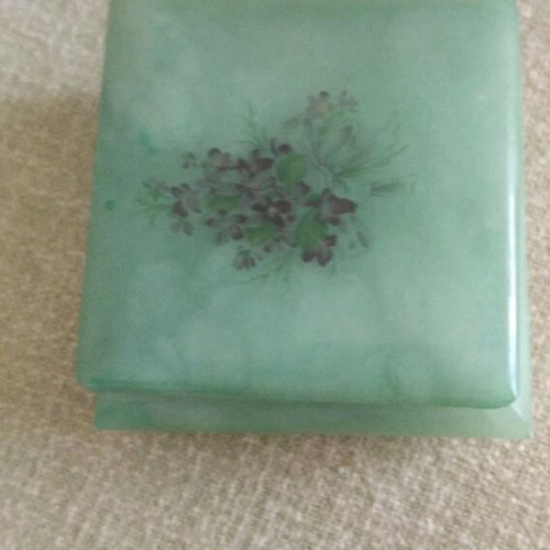 Glass jewelry boxes like new, vintage set of two