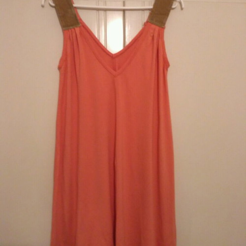 Blouse dress tirante with belt used, orange, one size