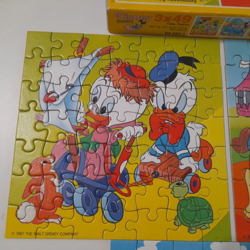 Disney vintage children's puzzle from the '80s used, set of 3 pieces