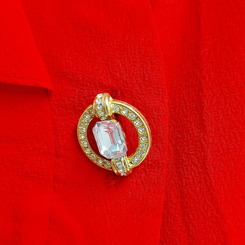Classic dress with buttons like new, red
