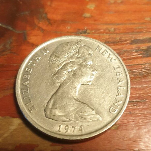 New Zealand 20 cents coin 1974 like new