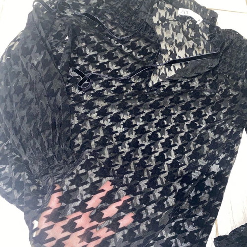 Zara transparent shirt like new, black