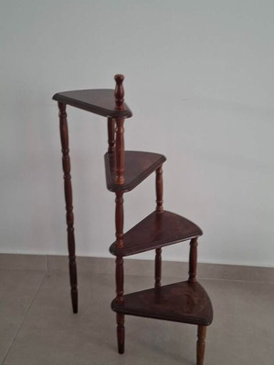 Bookcase ladder used English wood carved solid wood with 4 steps
