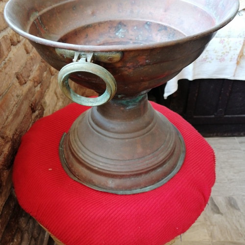 Mangali from Constantinople used, copper with brass handles