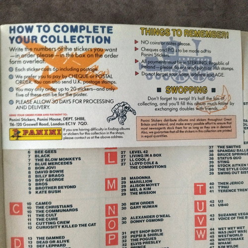 Panini Album Smash Hits 1988 new