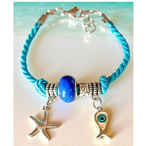 Handmade Summer Bracelet with regalon cord and summer charms