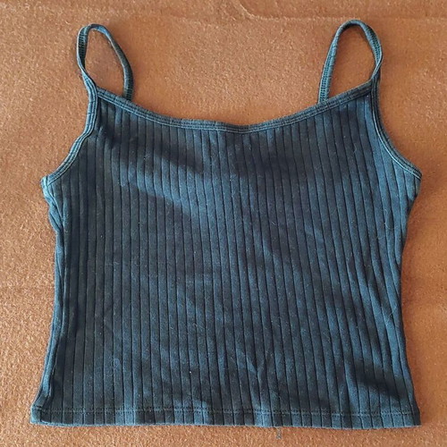 Tally Weijl black rib crop top, size Small