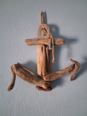 Anchor made of driftwood new handmade hanging decor