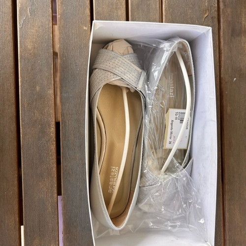 Flat leather sandals Anastasi Bournazos silver new size 39