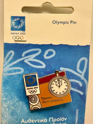 Athens 2004 Olympic Pin Swatch Timekeeping Equipment new limited edition
