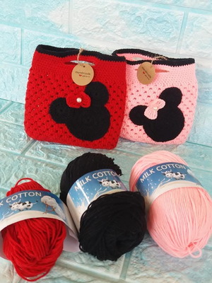 Handmade girls' bags set of 2, cotton yarn, new