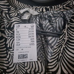 Blouse H&M new with black and white leaf pattern