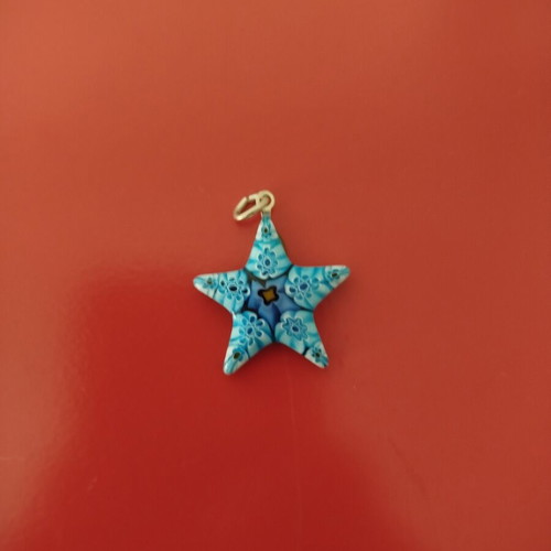 Starfish Murano pendant like new, Millefiori glass