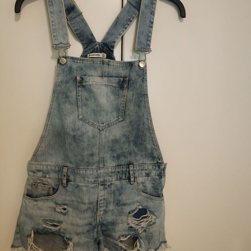 Stradivarius denim shorts salopette size 38 like new