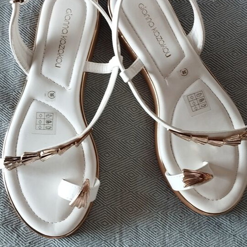 Gianna Kazakou white sandals size 38 new