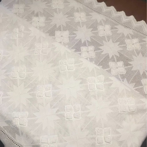Handmade Crochet White Blanket 1.80x2.20 m, New