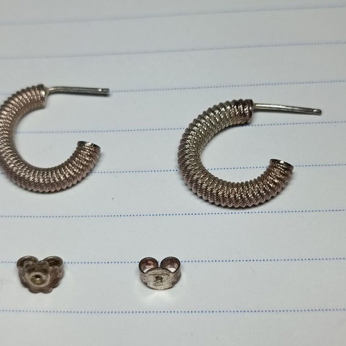 Silver 925 spiral earrings, 2cm, 3.1g