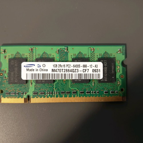 Samsung 1GB DDR2 PC2 laptop RAM used, 2 pieces