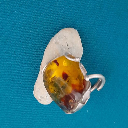 Silver ring handmade 925 resin new