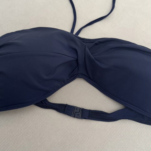 Strapless bikini top used, blue, size XL