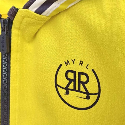 Mayoral kids hoodie jacket used, lemon/neon, size 110