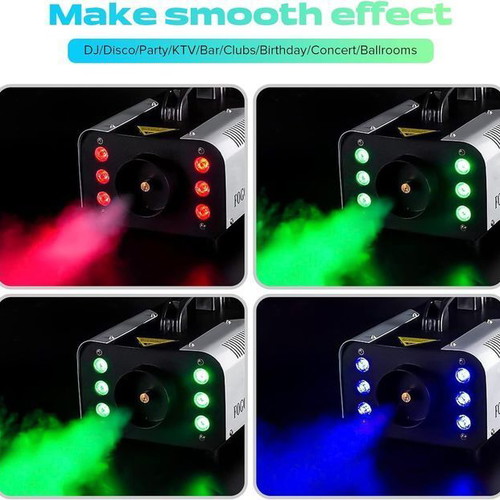 UKing 1200W RGB Smoke Machines with Remote Control, Set of 2, New