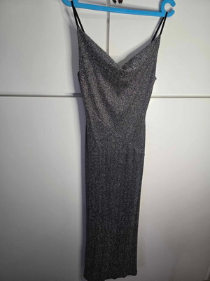 Shein long dress with silver glitter like new, size S
