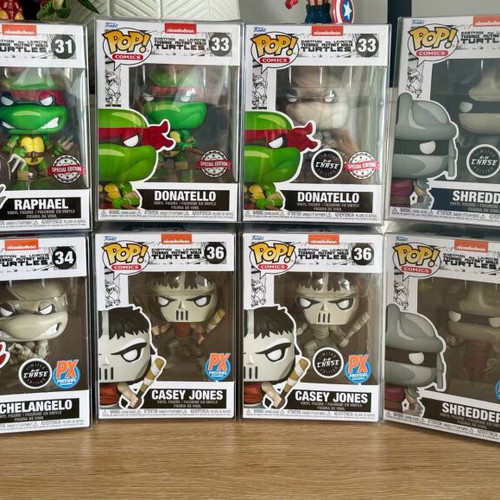 Funko Pop Ninja Turtles Comic Series complete lot new with protector