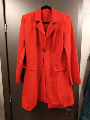 Σακάκι κόκκινο καινούργιο, μακρύ, μέγεθος one size