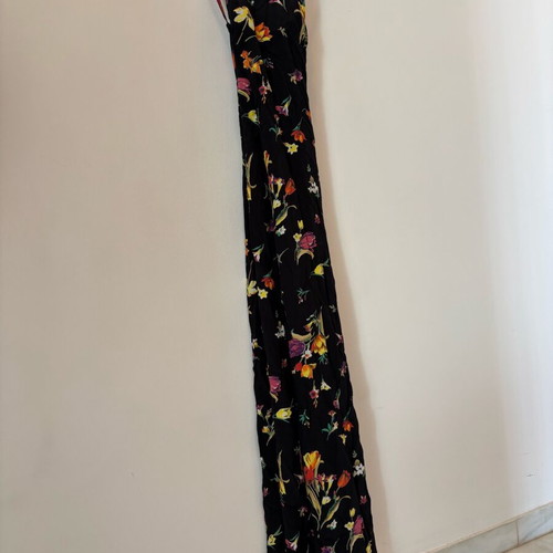 Women's long floral dress like new with crisscross back strap
