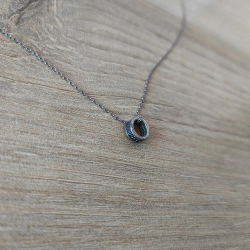 Silver pendant with black zircon like new