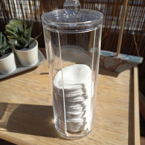 Acrylic case for cotton pads and makeup removal