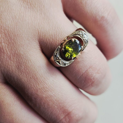 Rose gold ring 585 14k vintage Russian with central stone
