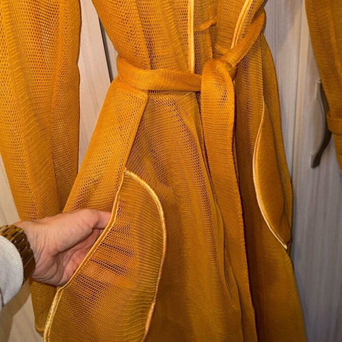 Mesh outerwear like new, size M, yellow orange