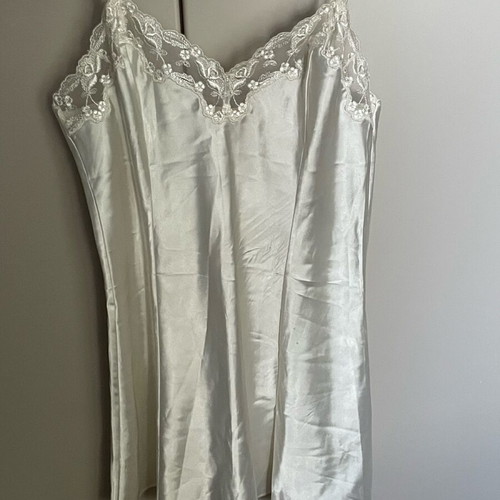 Satin nightgowns set of 3, size M, white and blue details