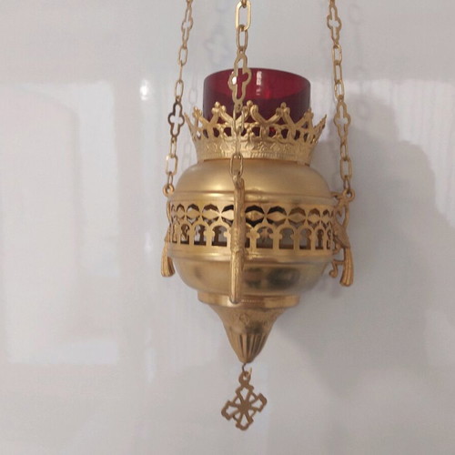 Silver-plated lamp used like new with 50 cm chain and 22 cm lamp hooks