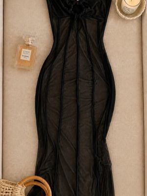 See-through beach dress new, black, size medium