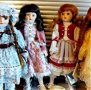 Όμορφες Κούκλες (4) πορσελάνης σε40cm, με γνήσιο στήριγμα