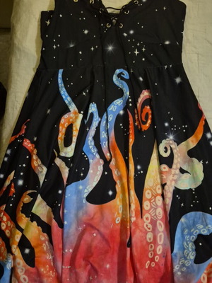 Dress like new with colorful design and black background