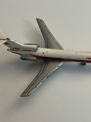 TWA Boeing 727 collectible airplane used by Lintoy 1970s